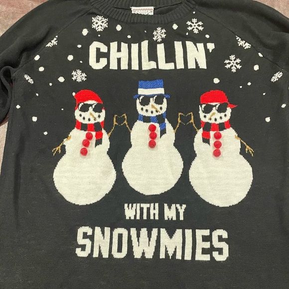 Well Worn Sweaters - Holiday Sweater | chillin with the snowmies